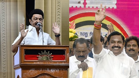 TN CM and DMK Chief MK Stalin (L), AIADMK party general secretary Edapadi K Palaniswamy.