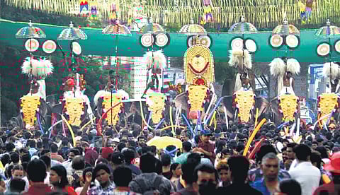 The Pakal Pooram of Thiruvambady held in connection with Thrissur Pooram.