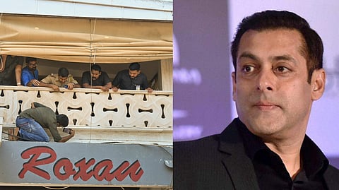 Mumbai Police and Forensic team officials at actor Salman Khan's residence at Bandra after the firing.