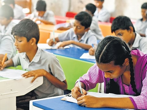 Students taking TOEFL preparatory certification exam | Prasant Madugula