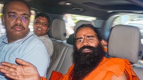 Yoga guru Ramdev and Managing Director of Patanjali Ayurveda, Acharya Balkrishna, appeared before the Supreme Court in connection with the Patanjali misleading advertisements case, in New Delhi.
