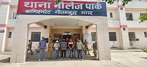 Scrap don held with his girlfriend at IGI Airport