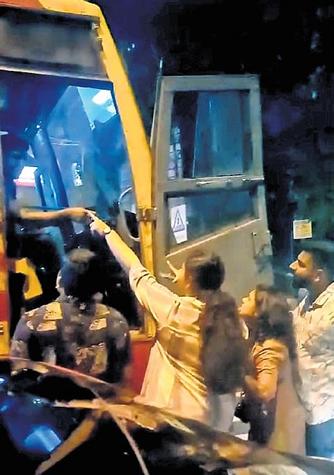 A screen grab of the altercation