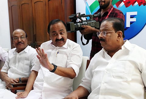 Congress state president K Sudhakaran and Opposition Leader V D Satheesan.