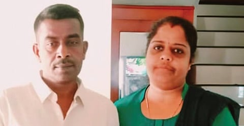 Dharmarajan and wife Divya