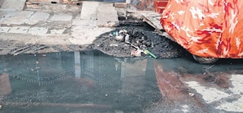 Residents claimed that they only had to clear the clogged drain, and clear the silt and garbage for the water to flow, as no official of worker was their to do the job.