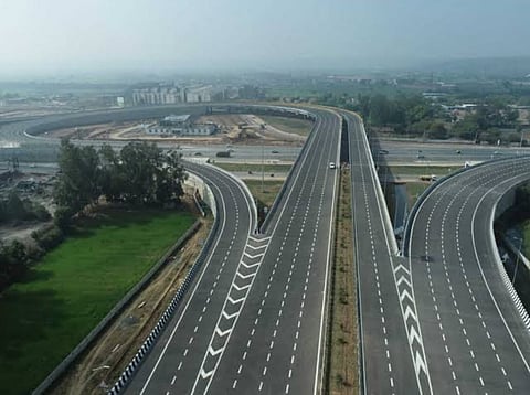 Aerial view of the under-construction Delhi-Dehradun expressway.