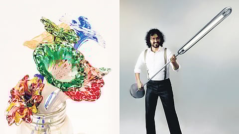 Arjun Rathi's rural Modern Glass Studio revolutionizes artistry with gold gilding and cane-pulling techniques