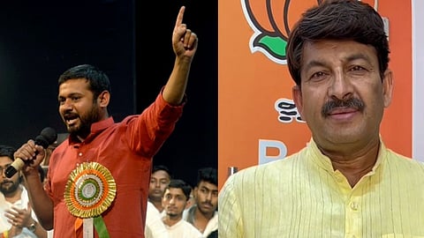 Congress candidate Kanhaiya Kumar (R), BJP Candidate Manoj Tiwari