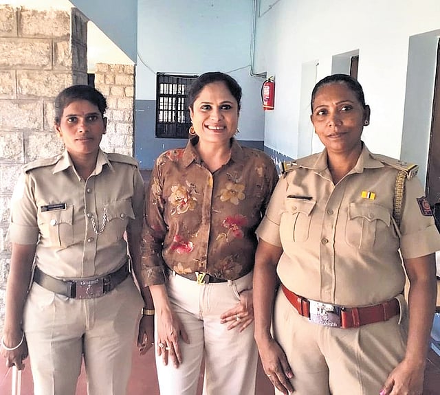 Anitha Rao with women officiers at Bangalore Central jail during one of her visits