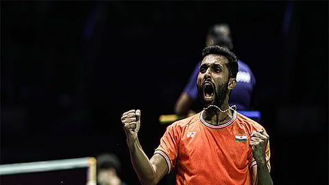 Indian shuttler HS Prannoy saved five match points and clawed his way back from a game down to beat Japan's Koki Watanabe in the opening round of the China Open Super 1000 badminton tournament.