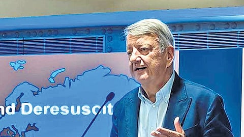 Jean-Louis Vincent, a physician and professor of Intensive Care Medicine at the University of Brussels, at a lecture held in Thiruvananthapuram on Sunday