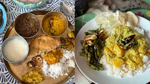 Himachali summer meal (R), Pineapple Pulissery