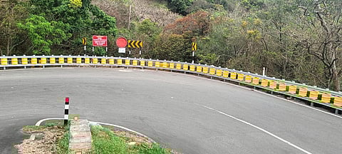 To prevent vehicles from falling into a gorge, officials of the State Highways Department have started setting up roller crash barriers in the sharp hairpin bends on Pollachi to Valparai Road.