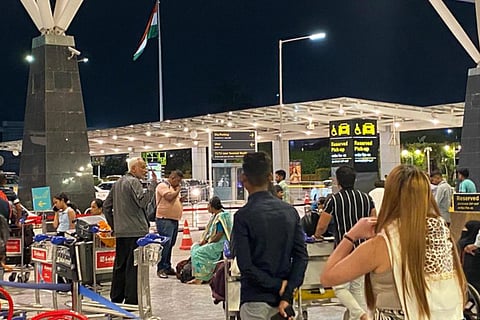 Passengers waiting at the the Terminal of the airport