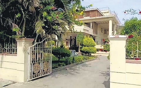 Former minister HD Revanna’s house in Holenarasipur town.