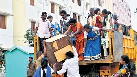 The lack of allotments even after five years results in the families living in fear of losing their houses at any time.