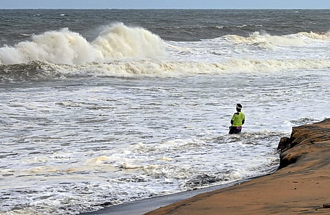 The low-pressure area is likely to become more marked and move west-northwestwards towards the Tamil Nadu coast bringing heavy rain at many places.