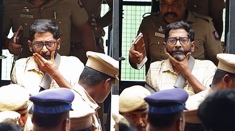 Shankar being brought to the special court for EC and NDPS Act in Madurai on Wednesday.