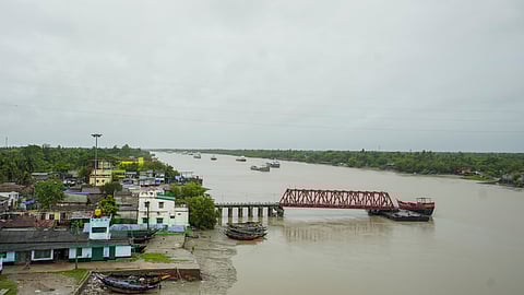 Fishing boats anchored at a harbour in view of Cyclone 'Remal', in South 24 Parganas district, Sunday, May 26, 2024.