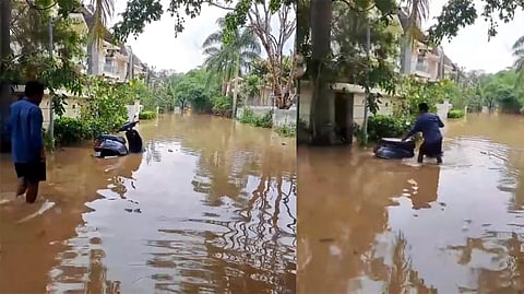 Northwood apartment flooded due to Bengaluru rain on Sunday.