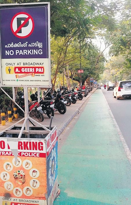 Most vehicles parked on the footpath under no-parking signs are not fined.