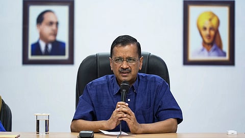 Delhi Chief Minister Arvind Kejriwal during a meeting with MLAs of Delhi, on Sunday, May 12, 2024.
