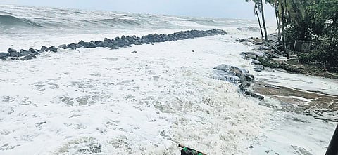 The seawater that lashed the Kannamaly coast