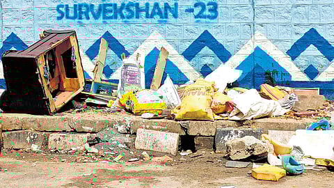 Broken furniture and other household waste items dumped on footpaths have become a common sight in the city, making a mockery of government rules