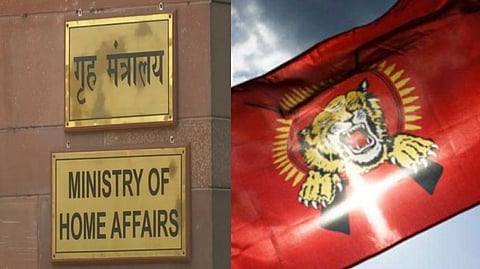 Union Home ministry, (R) , LTTE flag (L)