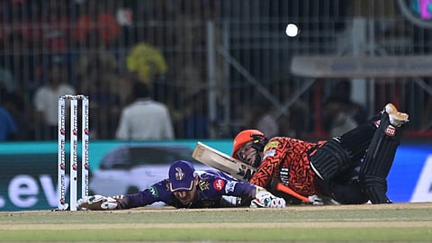 chennai: Action during the match between Sunrisers Hyderabad and Kolkata Knight Riders during the IPL final match at M A Chidambaram stadium in Chennai.