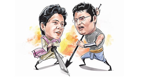 Kumari Selja (left) and Ashok Tanwar