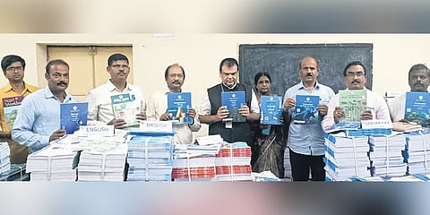 Currently, steps are being taken to deliver the textbooks to the mandal headquarters.