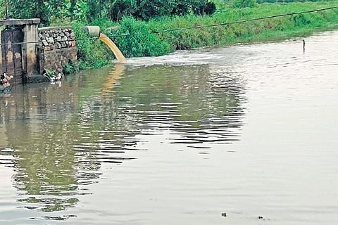 Waste water being dumped into the lake