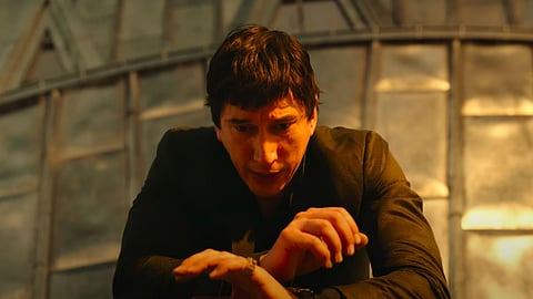 'Megalopolis' first-look clip: Adam Driver pulls off a gravity-defying stunt atop a tower