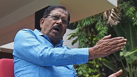 Home Minister Dr G Pareshmeshwar speaks on cases to related Hassan MP Prajwal Revanna at his Resident in Bengaluru.