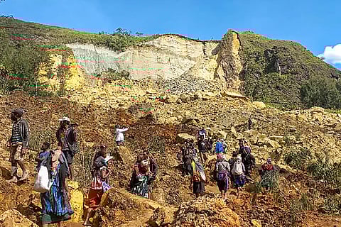 The landslide caused major destruction to buildings, food gardens and caused major impact on the economic lifeline of the country.