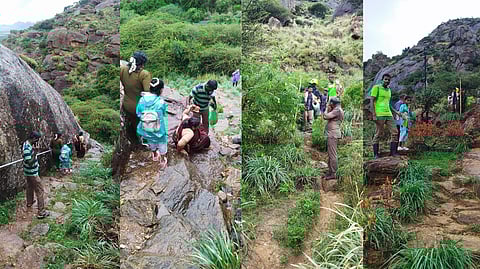 Nagercoil fire and rescue services personnel, led by assistant district fire officer M Thurasi, rescued the devotees.