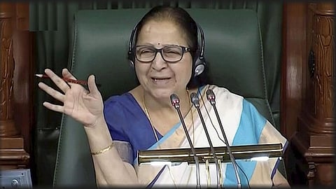 Former Lok Sabha speaker and senior BJP leader Sumitra Mahajan