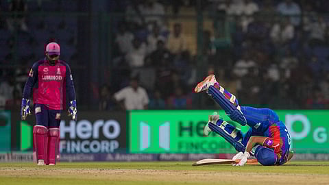 Delhi Capitals' Tristan Stubbs bats during the Indian Premier League (IPL) 2024 cricket match between Delhi Capitals and Rajasthan Royals.