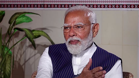 Prime Minister Narendra Modi during an interview with PTI, in Bhubaneswar.