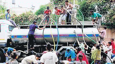 BJP said that the acute water crises in the national capital is because of AAP.