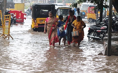 Intense downpour on Sunday night, averaging at 32.6 mm, resulted in sewage overflow at several parts of the city.