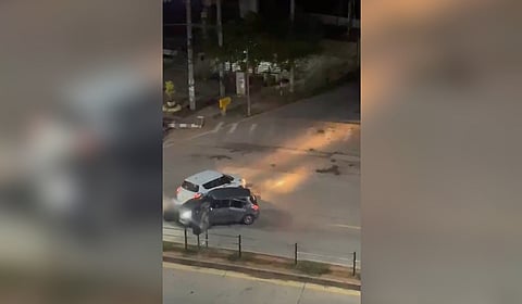 Screengrab from the viral video depicting the road rage that took place in Karnataka's Udupi