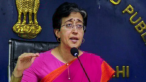Delhi minister Atishi Singh addresses a press conference at Delhi Secretariat, Tuesday, May 28, 2024.