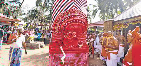 Mappila Theyyam performed at Ezhom Kozhichikavu Devi Temple in Kasaragod