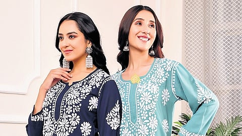 Kurtas with chikankari work