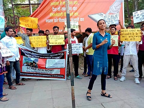 Protests after NEET-PG exams were postponed.