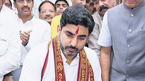 Minister for Human Resource Development, Information Technology and Electronics Nara Lokesh.