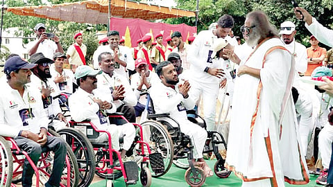 60 specially-abled athletes participate
in a Wheelchair Cricket Tournament
